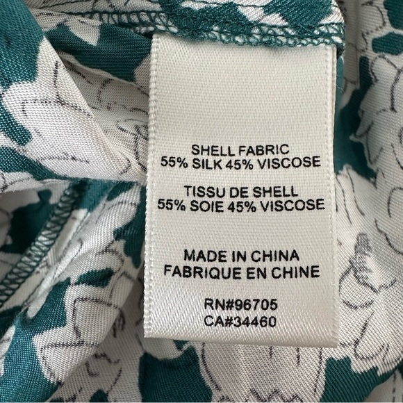 REBECCA TAYLOR Serene Floral Print Romper Elbow Sleeve SZ 4 Green White NWOT - Picture 5 of 10